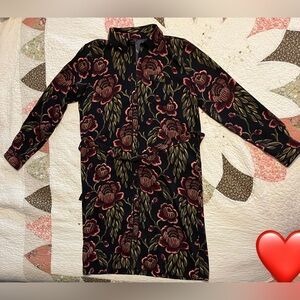 chinese dress ladies Ann Taylor LOFT Navy Floral Embroidered Long Sleeve Dress  SilkRoll